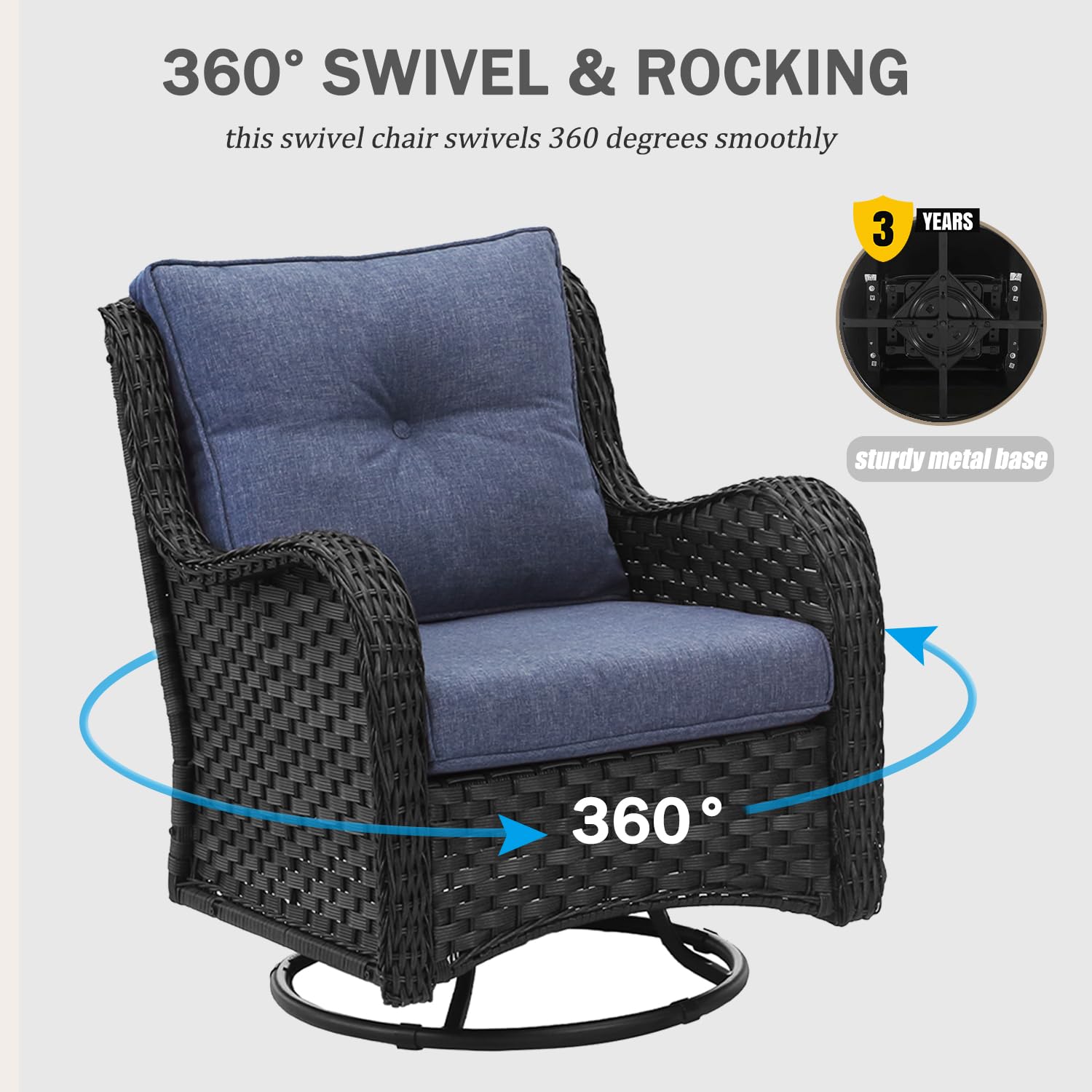 10 Pieces Outdoor Patio Furniture Set with Fire Pit Table, Wicker Rattan Swivel Glider Rocker Swivel Rocking Chairs Patio Sofa with Ottomans and Side Table Generic