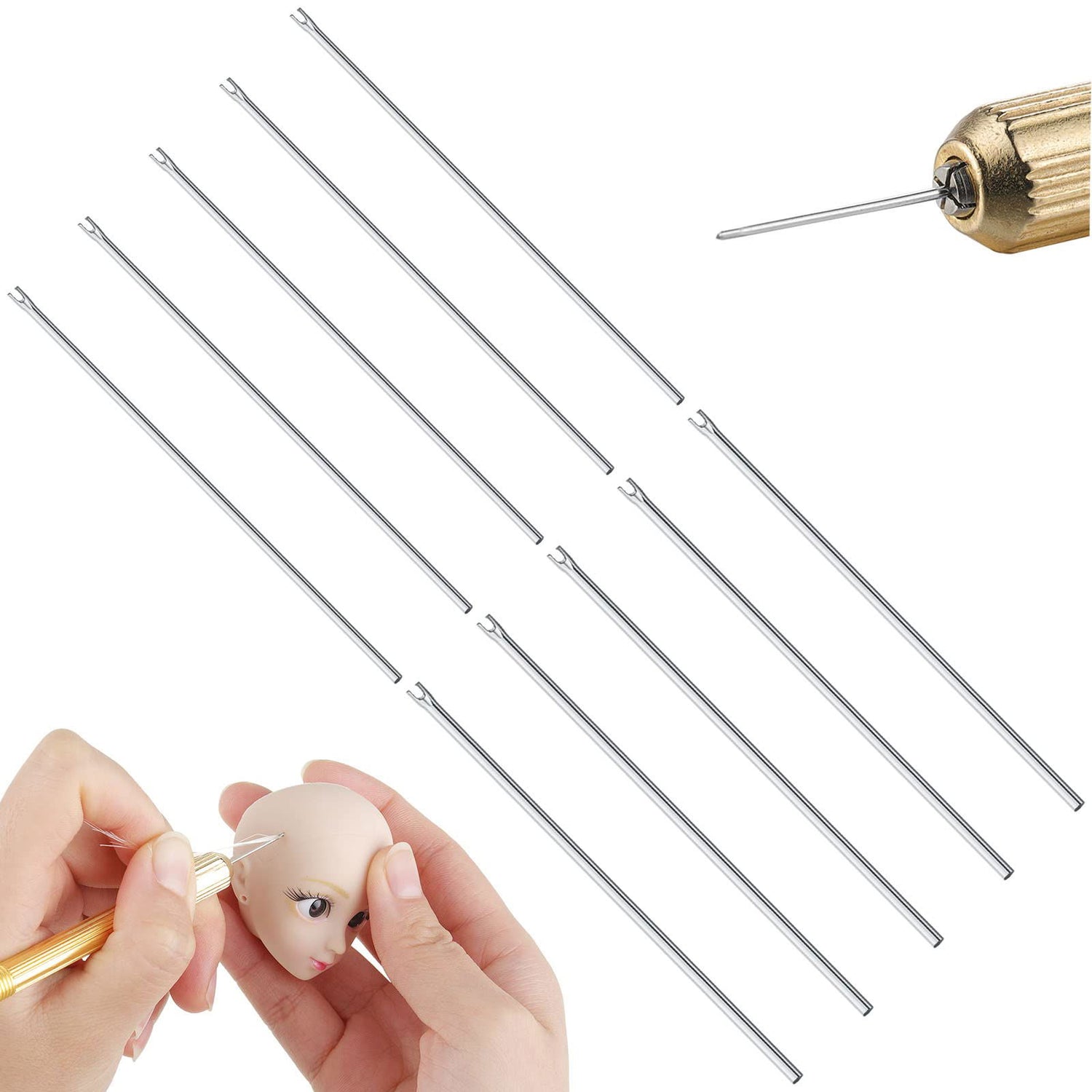 10 Pieces Rerooting Tool for Doll Hair Rooting Reroot Rehair Needles Stainless Steel Doll Making Kit Reborn Hair Rooting Tool Doll Rooting Tool Doll Juinte
