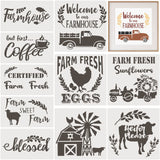 10 Pieces Reusable Farmhouse Stencils Farm Theme Painting Stencils for Scrapbooking Drawing Tracing DIY Furniture Wall Floor Fabric Decors, 2 Sizes Zonon