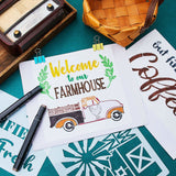 10 Pieces Reusable Farmhouse Stencils Farm Theme Painting Stencils for Scrapbooking Drawing Tracing DIY Furniture Wall Floor Fabric Decors, 2 Sizes Zonon