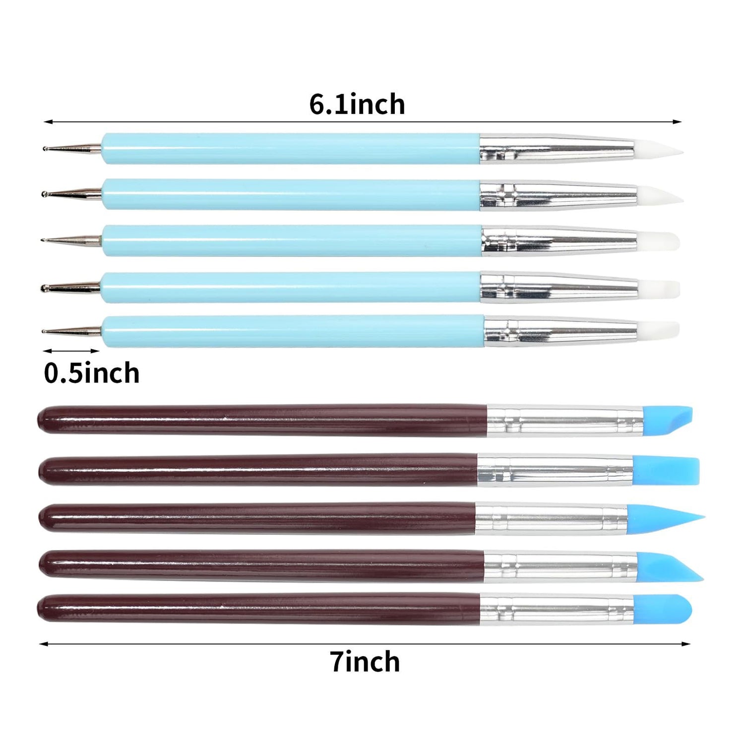 10 Pieces Silicone Clay Tools for Sculpting Clay Modeling, Resin Stippling, Nail Dotting Tools for Painting HSYMQ