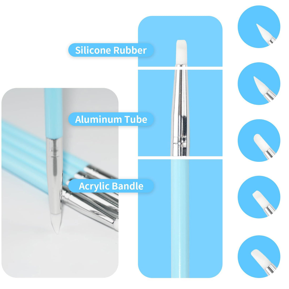 10 Pieces Silicone Clay Tools for Sculpting Clay Modeling, Resin Stippling, Nail Dotting Tools for Painting HSYMQ