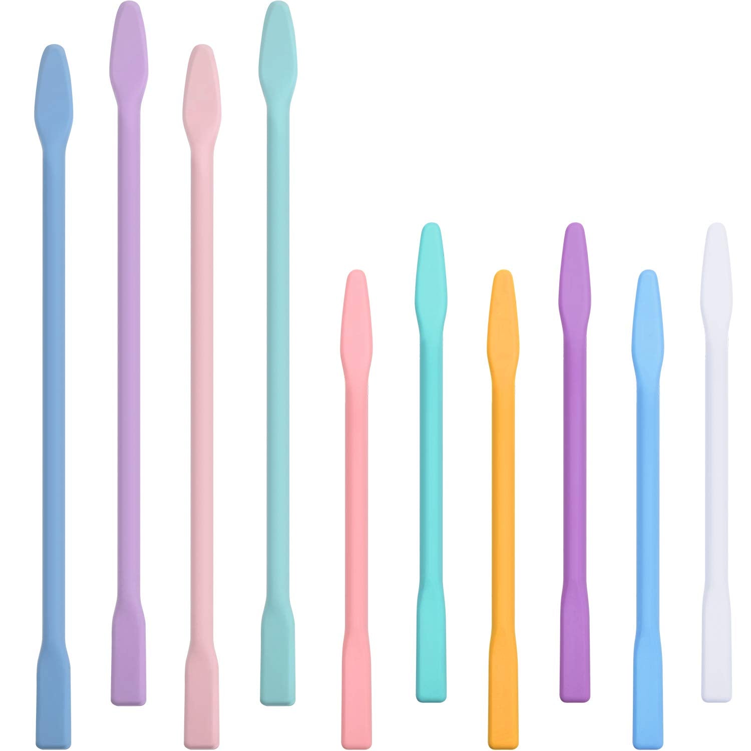 10 Pieces Silicone Stir Sticks Resin Mix Sticks Facial Make Up Stirring Rods for Mixing Resin Liquid Paint Epoxy DIY Crafts, 2 Sizes Maitys