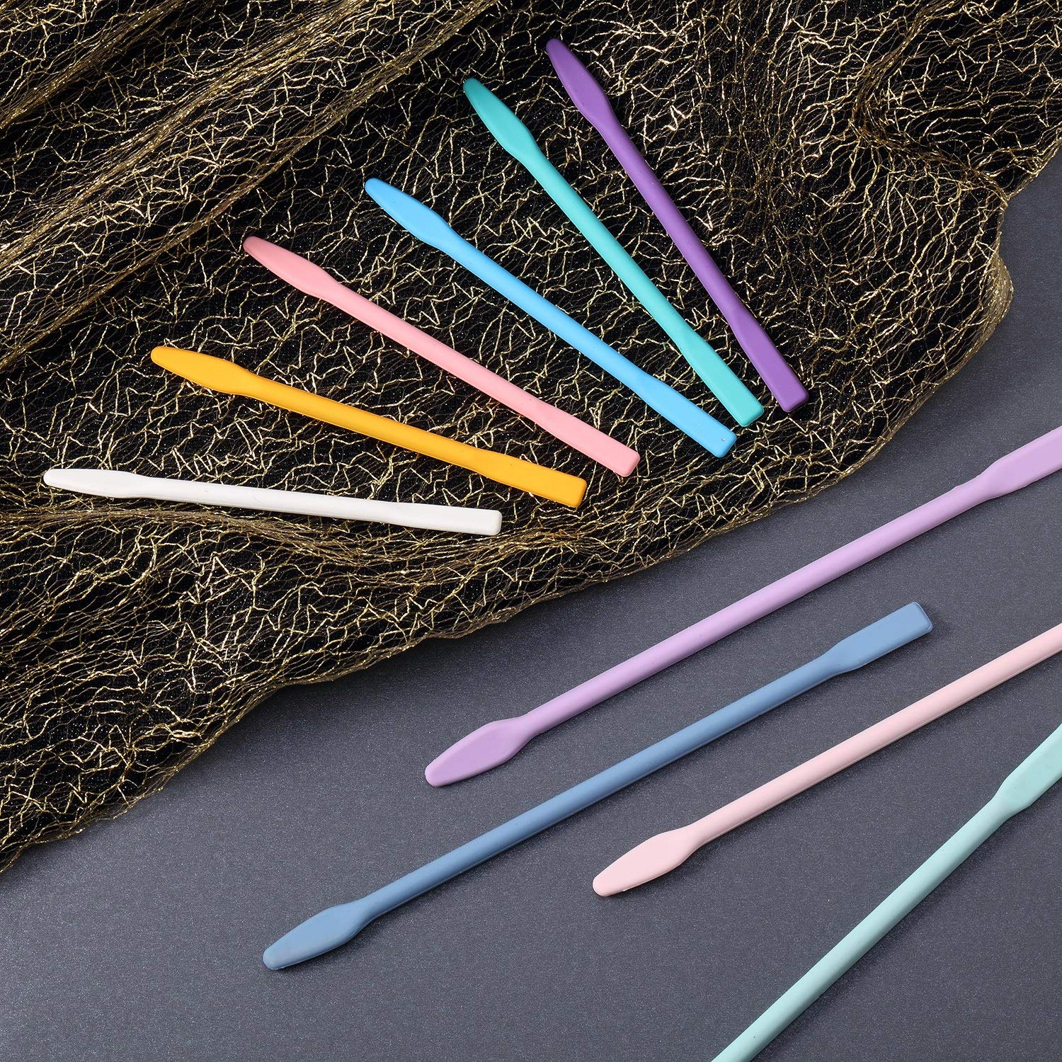 10 Pieces Silicone Stir Sticks Resin Mix Sticks Facial Make Up Stirring Rods for Mixing Resin Liquid Paint Epoxy DIY Crafts, 2 Sizes Maitys
