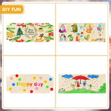 10 Pieces Unfinished Hanging Wood Sign Rectangle Blank Wooden Plaque Blank Hanging Slices Banners with Ropes (Beige) WoodArtSupply