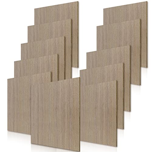 10 Pieces Walnut Plywood Sheets for DIY 12 x 12 x 1/8 Inch Unfinished Craft Wood for Laser Cutting, Engraving, Drawing, Painting, and Wood Burning - WoodArtSupply