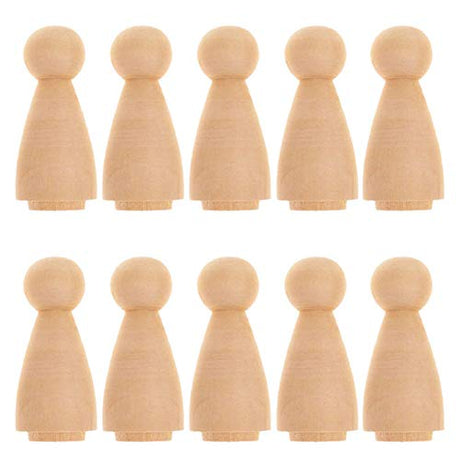 10 Pieces Wooden Peg Dolls Unfinished Wooden Doll Bodies Unfinished Wooden Figures Unfinished Wood Baby Peg Doll Wood Angel Peg Doll for DIY Crafts lasenersm