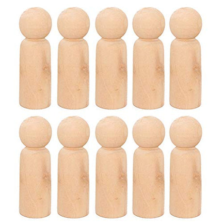 10 Pieces Wooden Peg Dolls Unfinished Wooden Doll Bodies Unfinished Wooden Figures Unfinished Wood Baby Peg Doll Wood Boy Peg Doll for DIY Crafts lasenersm