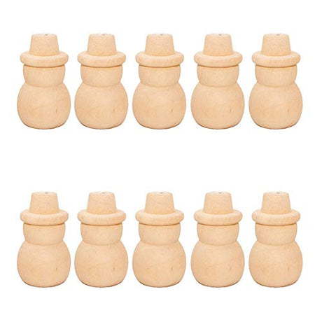 10 Pieces Wooden Peg Dolls Unfinished Wooden Doll Bodies Unfinished Wooden Figures Unfinished Wood Baby Peg Doll Wood Snowman Peg Doll for DIY Crafts lasenersm
