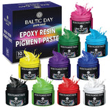 10 Pigment Pastes for Epoxy Resin Jars Set - Thick Pigment Paste - Opaque Resin Pigment - Solid Epoxy Resin Dye - Resin Paste Pigment - Epoxy Resin BALTIC DAY