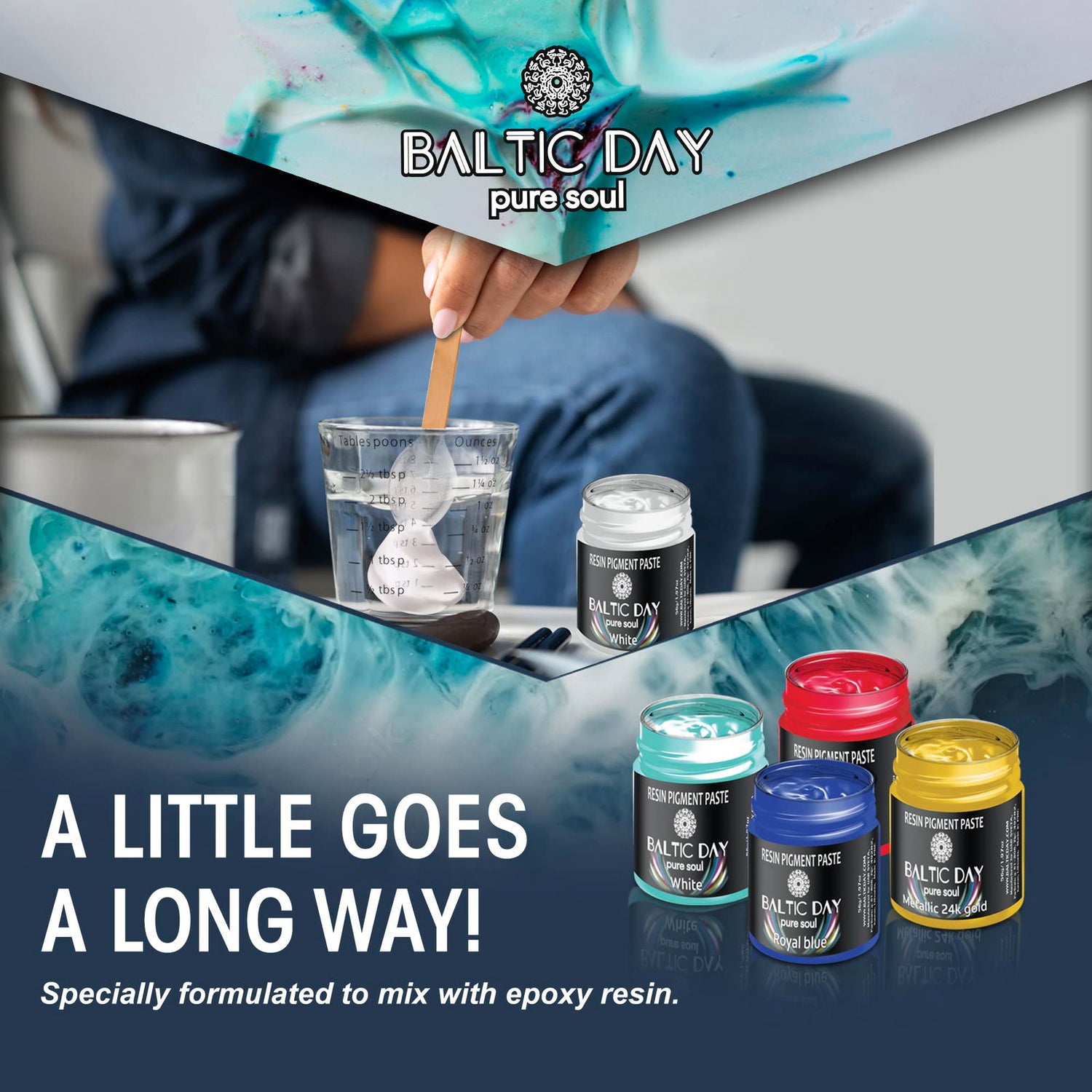 10 Pigment Pastes for Epoxy Resin Jars Set - Thick Pigment Paste - Opaque Resin Pigment - Solid Epoxy Resin Dye - Resin Paste Pigment - Epoxy Resin BALTIC DAY