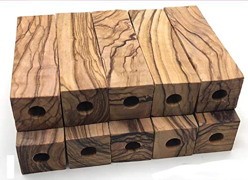 10 Pre- Drilled 7mm ~Bethlehem Olive Wood Short Pen Blanks.2 1/2 X 3/4 X 3/4 inch - WoodArtSupply