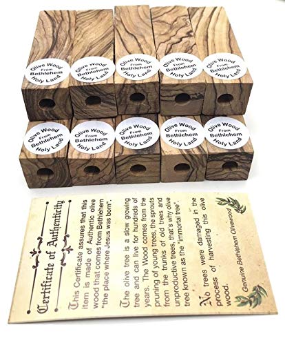 10 Pre- Drilled 7mm ~Bethlehem Olive Wood Short Pen Blanks.2 1/2 X 3/4 X 3/4 inch - WoodArtSupply