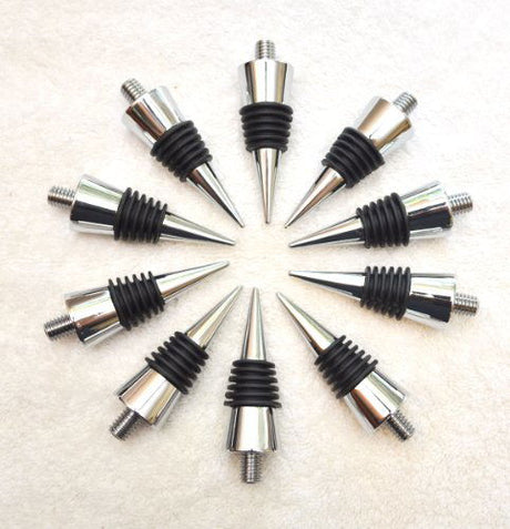 10 Premium Quality Chrome Cone Shape Bottle Stopper Kits Custom Woodcrafting