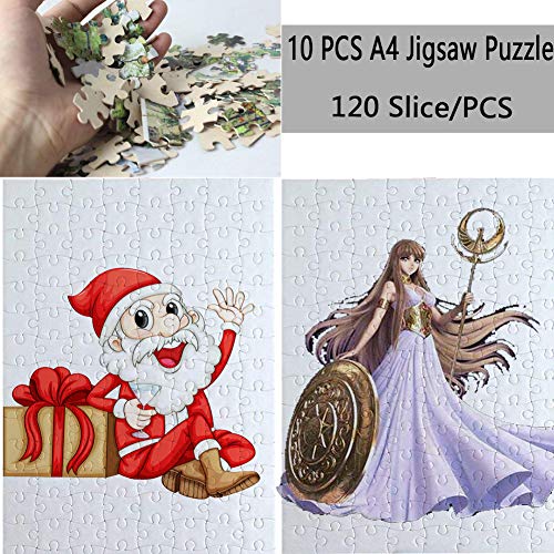 10 Sets Blank Sublimation A4 Jigsaw Puzzle with 120 Pieces DIY Heat Press Transfer Crafts A4 Thermal Transfer Puzzle Wholesale DIY Thermal Transfer MS WGO
