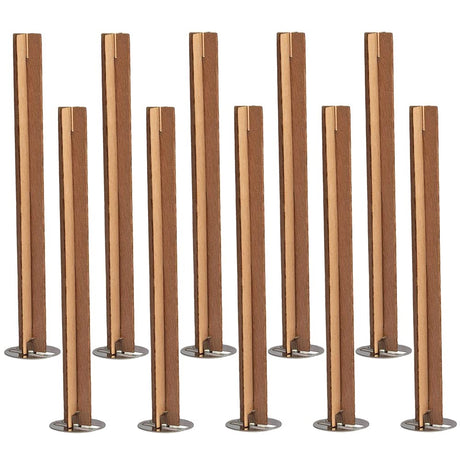 10 Sets Wooden Wicks Candle Wicks Wooden Candle Wicks Cross-Shaped Candle Wooden Wicks Iron Stand Candle Cores with Base Holder for DIY Candle Making lasenersm