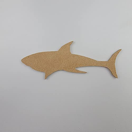 10"Shark, Unfinished Wood Art Shape by Wooden Craft Cutouts Wooden Craft Cutouts