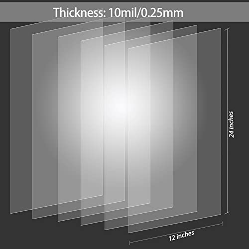 10 Sheets 10 mil Mylar Sheet 12 x 24 inch Milky Translucent Plastic Blank Stencil, Make Your Own Stencil for Cricut, Laser Cutting, Gyro-Cut Tool EGOSKY