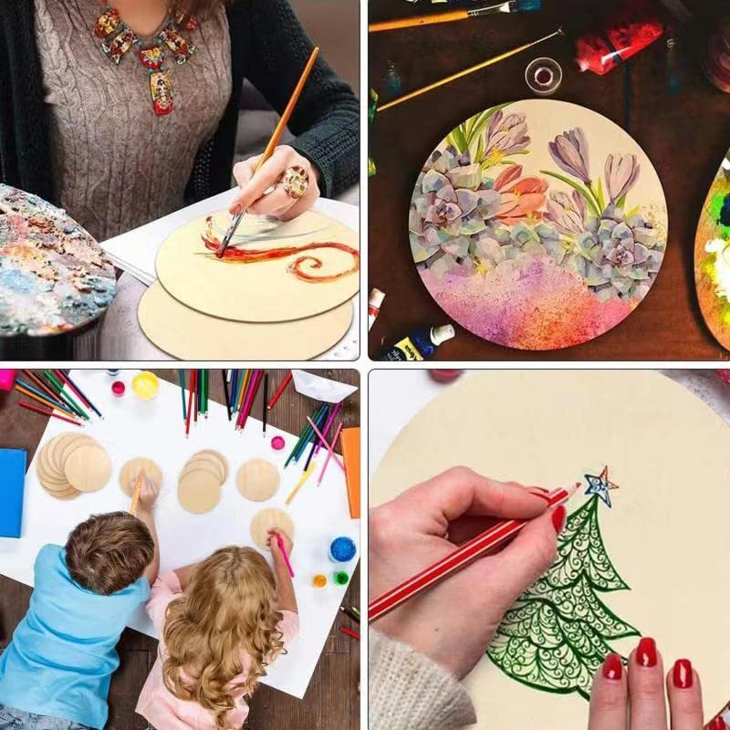 10 Unfinished Wooden Circles 7.2 inch Wooden Circle Wooden Coasters, DIY Crafts and Home Decoration Blank Wood Chips, Children and Students DIY Props N\A