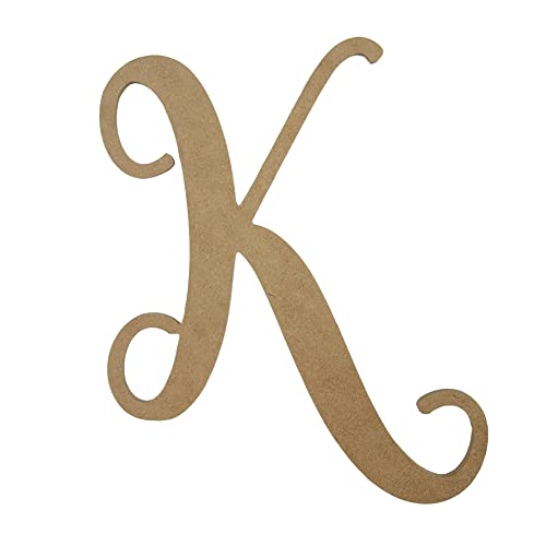 10" Wooden Letter K Unfinished, Starfish Font, Craft Cutout 1-8" Thick Wooden Craft Cutouts