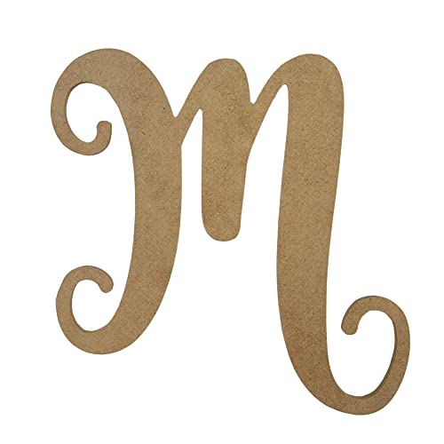 10" Wooden Letter M Unfinished, Starfish Font, Craft Cutout 1-8" Thick Wooden Craft Cutouts