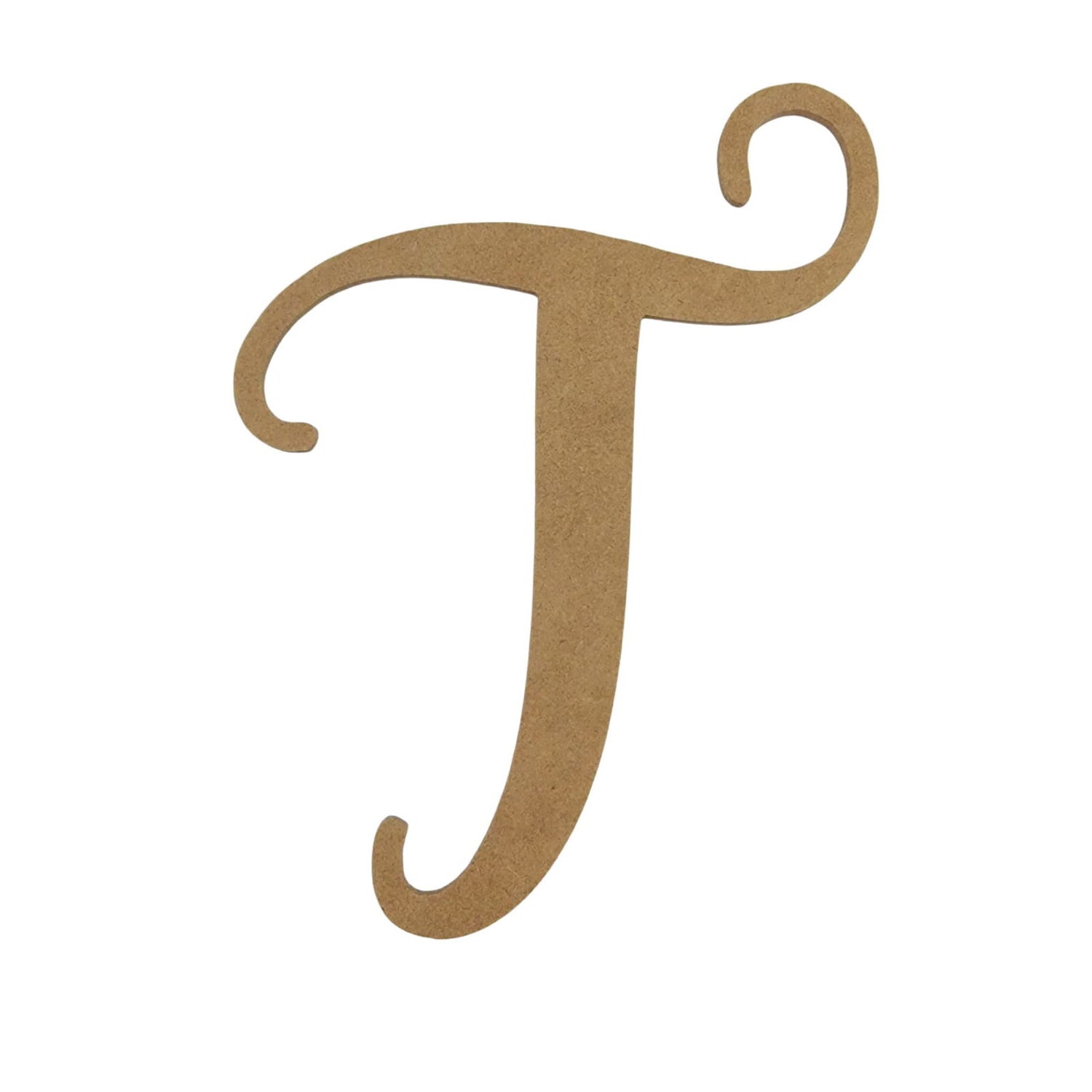 10" Wooden Letter T Unfinished, Starfish Font, Craft Cutout 1-8" Thick Wooden Craft Cutouts