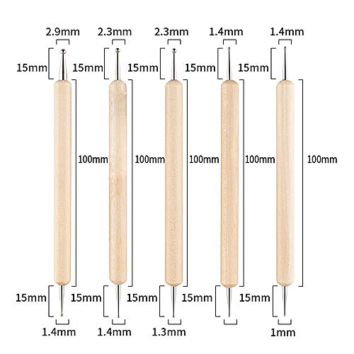 10 pc 2 Way Dotting Pen Tool Nail Art Tip Dot Paint Manicure kit, Embossing Stylus for Painting PERRIROCK