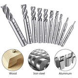 10 pcs 4-Flute End Mill Bits, AFUNTA 0.08" - 0.47" HSS CNC Straight Shank Drill Bits Cutter Tool Set for Wood Aluminum Steel Titanium AFUNTA