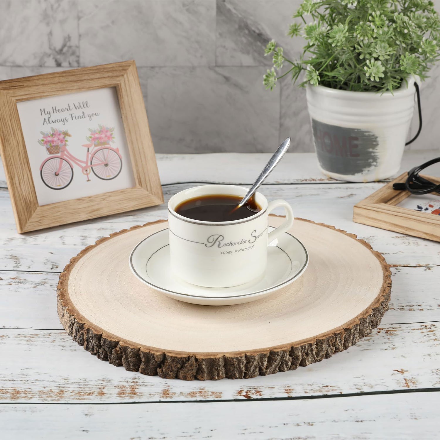 10 pcs Large Unfinished Wood Slices for Centerpieces 8-9 inches Wood Rounds for Tables Decor Rustic Wood Circles for DIY Crafts and Wedding Decor SENMUT