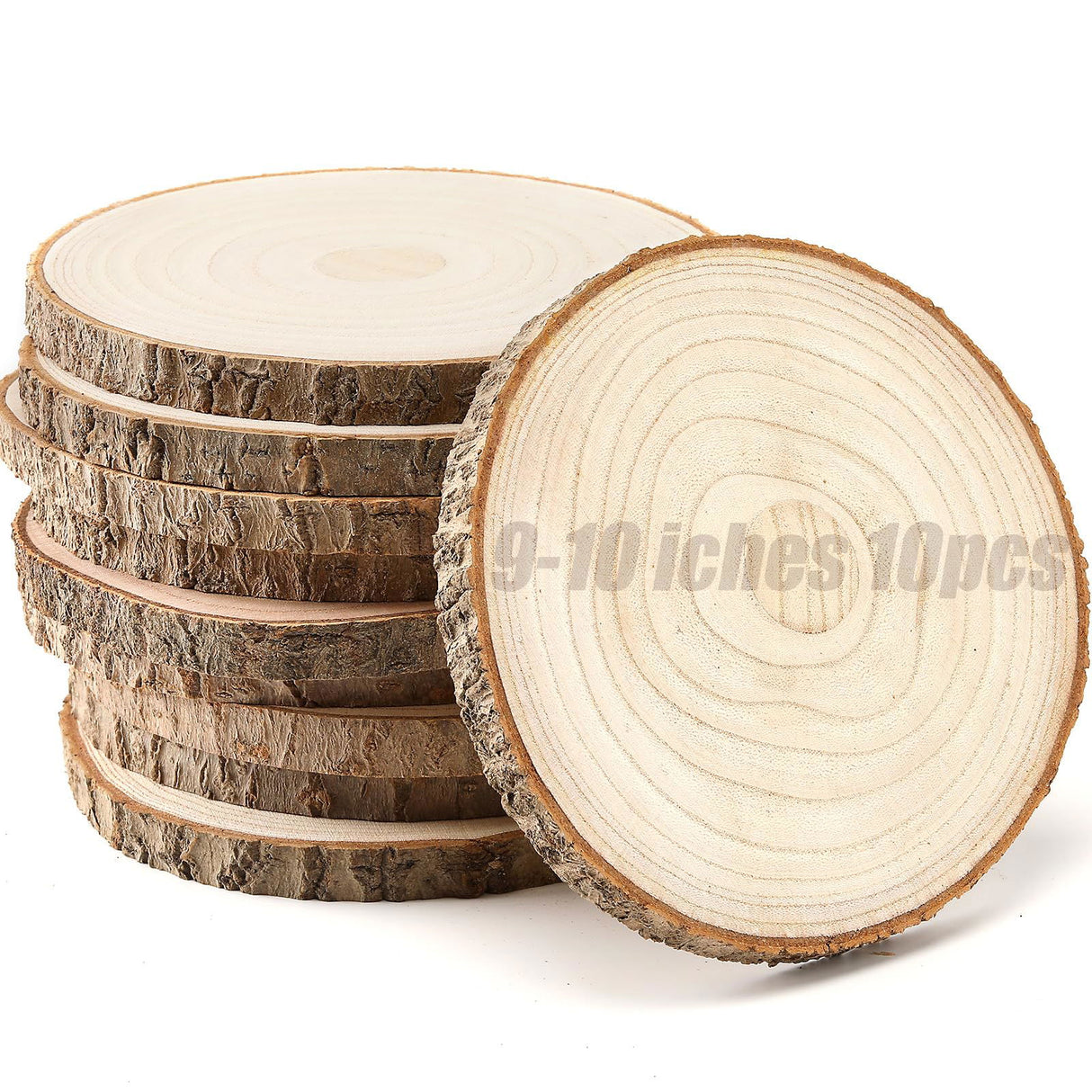 10 pcs Large Wood Slices for Centerpieces 9-10 inches Wood Rounds for Tables Decor Rustic Wood Circles for DIY Crafts and Wedding Decor Round Wooden SENMUT