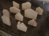 10 wooden house shapes, wooden house, unfinished block house, wood house, unfinished wooden house WoodArtSupply