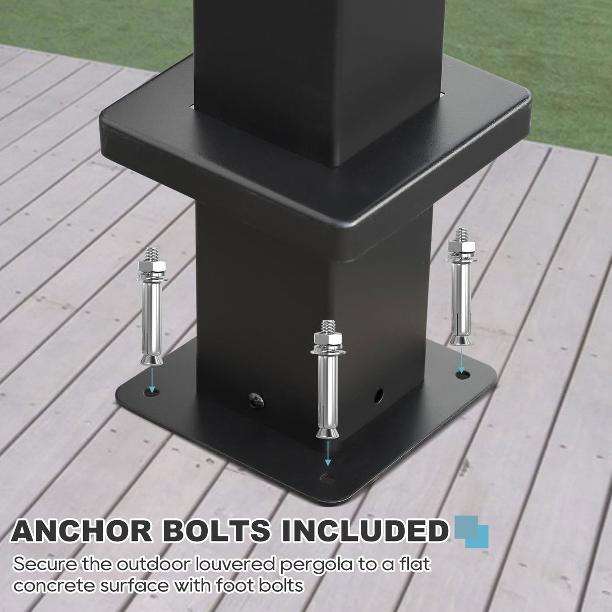 10' ×13' Outdoor Louvered Pergola, Aluminum Outdoor Louvered Pergola Patio with Adjustable Roof for Outdoor Deck (Black with Curtain) GS CHIER