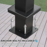 10' ×13' Outdoor Louvered Pergola, Aluminum Outdoor Louvered Pergola Patio with Adjustable Roof for Outdoor Deck (Black with Curtain) GS CHIER