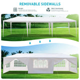 10'x30' Party Tent, White Tents for Parties, Graduation, Birthday and Wedding, Large Event Tents with 8 Removable Sidewalls & Transparent Windows, Outside Gazebo Tent for Garden and Backyard ANTSKU