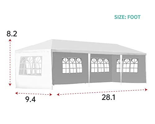 10'x30' Party Wedding Outdoor Patio Tent Canopy Heavy Duty Gazebo Pavilion -5 FDW