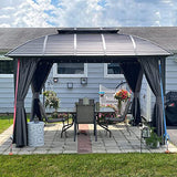 10' x 12' Hardtop Gazebo Outdoor Aluminum Gazebo Arc Grill for Patios Deck Backyard,Galvanized Steel Double Roof,Curtain&Netting by domi outdoor living… domi outdoor living