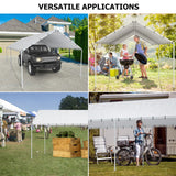 10 x 20 Ft Carport Replacement Canopy Cover Garage Top Tent Shelter Tarp with Free 48 Ball Bungee Cords,White(Only Cover, Frame Not Include) DWALE