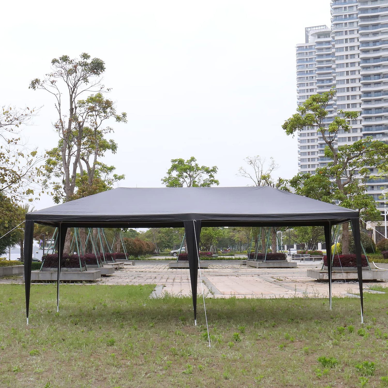 10' x 20' Party Tent,Wedding Tent with 6 Removable Sidewalls, Patio Canopy Tent, Outdoor Patio Gazebo with Spiral Tubes for Party,Wedding,BBQ, Waterproof (10'X20'-with 6 Removable Sidewalls, Black) CIPACHO