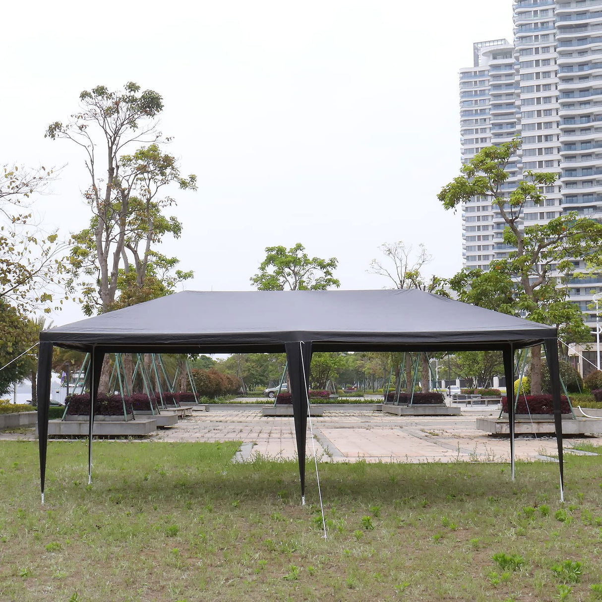 10' x 20' Party Tent,Wedding Tent with 6 Removable Sidewalls, Patio Canopy Tent, Outdoor Patio Gazebo with Spiral Tubes for Party,Wedding,BBQ, Waterproof (10'X20'-with 6 Removable Sidewalls, Black) CIPACHO