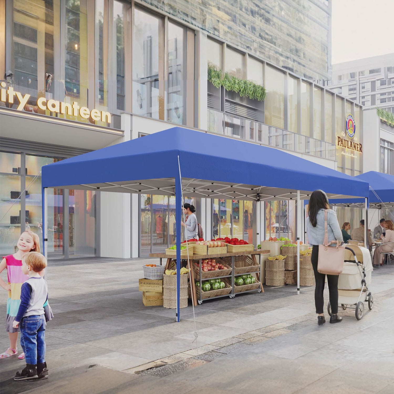 10'x 20' Pop Up Canopy Tent for Parties, Heavy Duty Commercial Canopy Tent Outdoor Vendor Party Tent Waterproof Gazebo Shelter for Patio Outdoor Party Events, Blue GAOMON