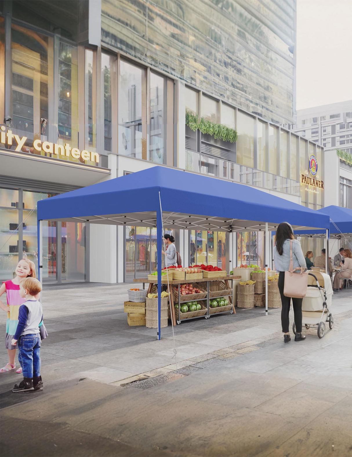 10'x 20' Pop Up Canopy Tent for Parties, Heavy Duty Commercial Canopy Tent Outdoor Vendor Party Tent Waterproof Gazebo Shelter for Patio Outdoor Party Events, Blue GAOMON