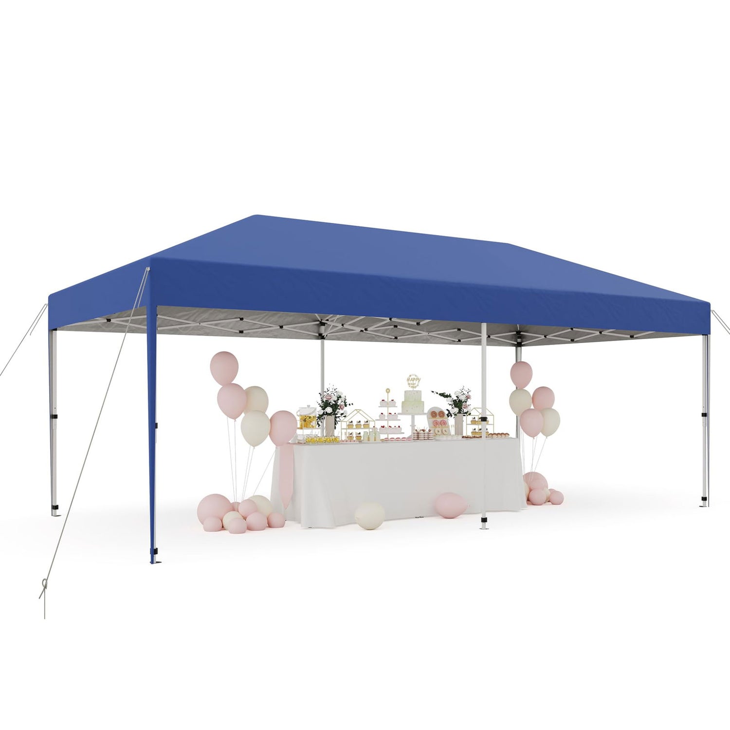 10'x 20' Pop Up Canopy Tent for Parties, Heavy Duty Commercial Canopy Tent Outdoor Vendor Party Tent Waterproof Gazebo Shelter for Patio Outdoor Party Events, Blue GAOMON