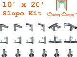 10' x 20' Slope, Lean-to Canopy Fittings Kits, DIY Metal Carport Frame Parts, 1" EMT Cowboy Canopy