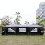 10' x 30' Party Tent,Wedding Tent with 8 Removable Sidewalls,Patio Canopy Tent, Outdoor Patio Gazebo with Spiral Tubes for Party,Wedding,BBQ, Waterproof (10' x 30'- 8 Removable Sidewalls, Black) CIPACHO