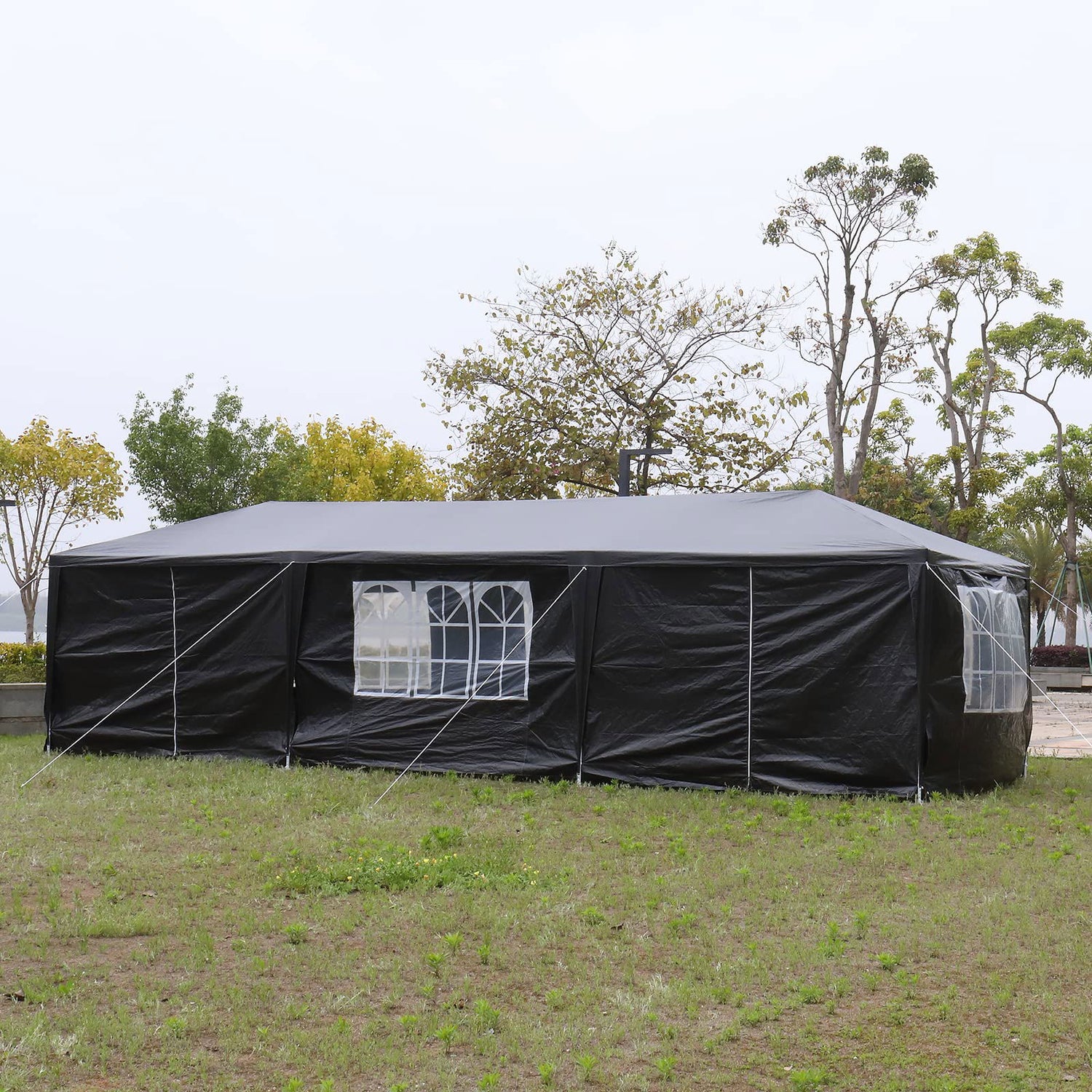 10' x 30' Party Tent,Wedding Tent with 8 Removable Sidewalls,Patio Canopy Tent, Outdoor Patio Gazebo with Spiral Tubes for Party,Wedding,BBQ, Waterproof (10' x 30'- 8 Removable Sidewalls, Black) CIPACHO