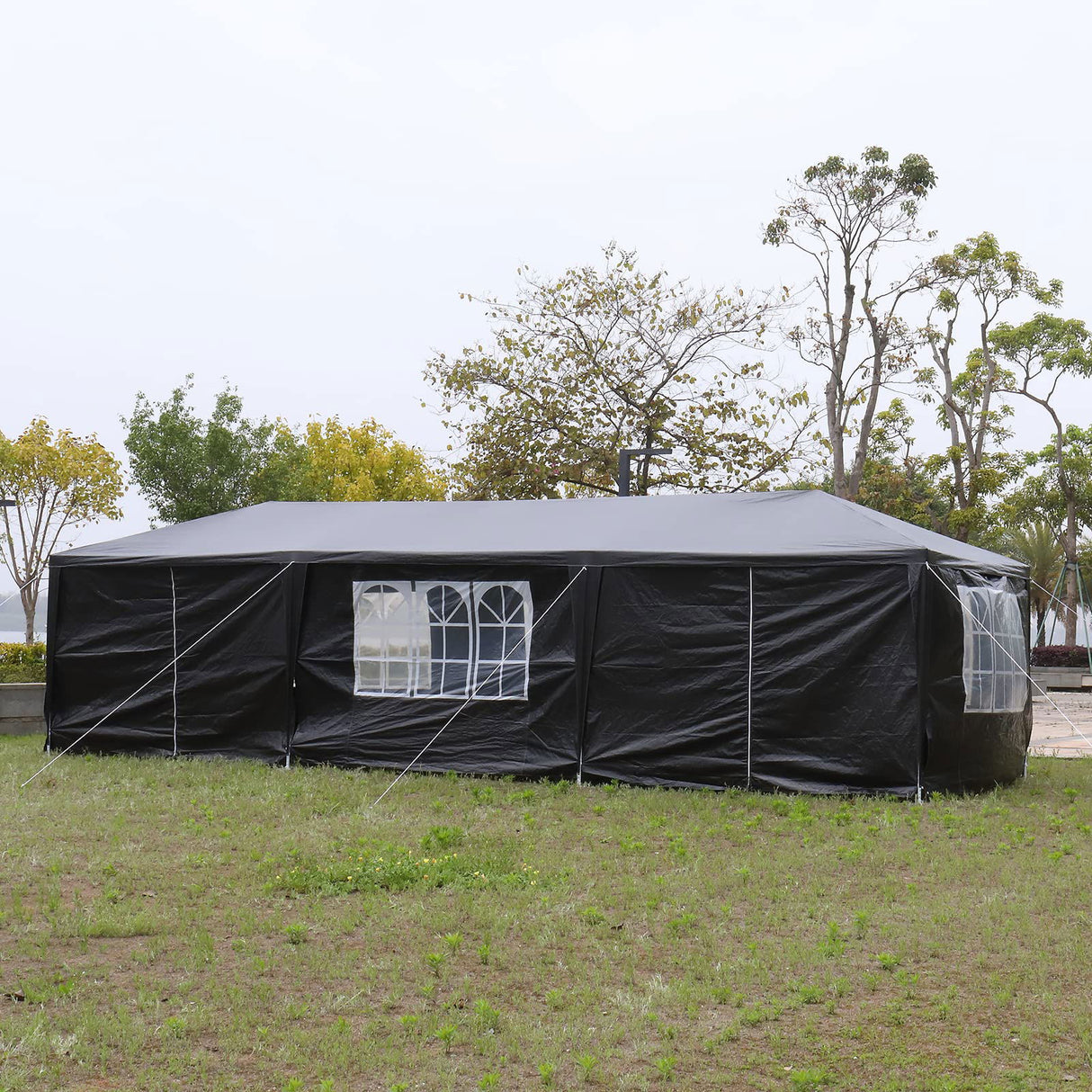 10' x 30' Party Tent,Wedding Tent with 8 Removable Sidewalls,Patio Canopy Tent, Outdoor Patio Gazebo with Spiral Tubes for Party,Wedding,BBQ, Waterproof (10' x 30'- 8 Removable Sidewalls, Black) CIPACHO