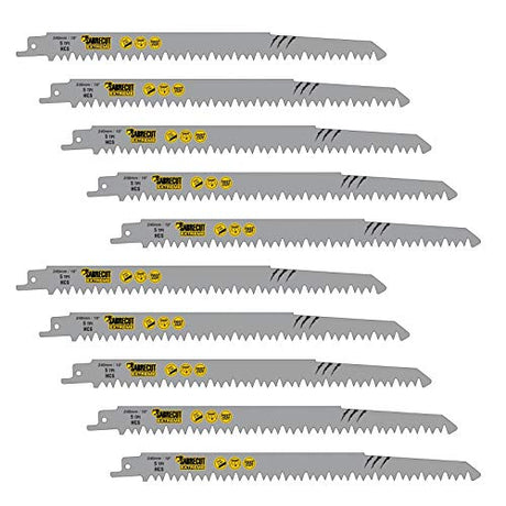 10 x SabreCut SCRS1531L_10 9 29/64" (240mm) 5 TPI S1531L Very Fast Wood Cutting Reciprocating Sabre Saw Blades Compatible with Bosch Dewalt Makita SabreCut