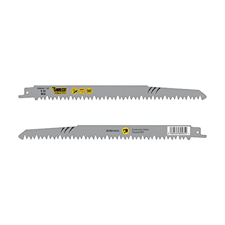 10 x SabreCut SCRS1531L_10 9 29/64" (240mm) 5 TPI S1531L Very Fast Wood Cutting Reciprocating Sabre Saw Blades Compatible with Bosch Dewalt Makita SabreCut
