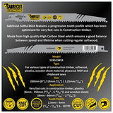 10 x SabreCut SCRSKW10A Mixed S644D S1531L S2345X Fast Wood Cutting Reciprocating Sabre Saw Blades Compatible with Bosch Dewalt Makita and many SabreCut