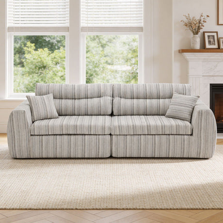 3 Seater, Couch With Throw Pillows For Living Room HouseOfZazla